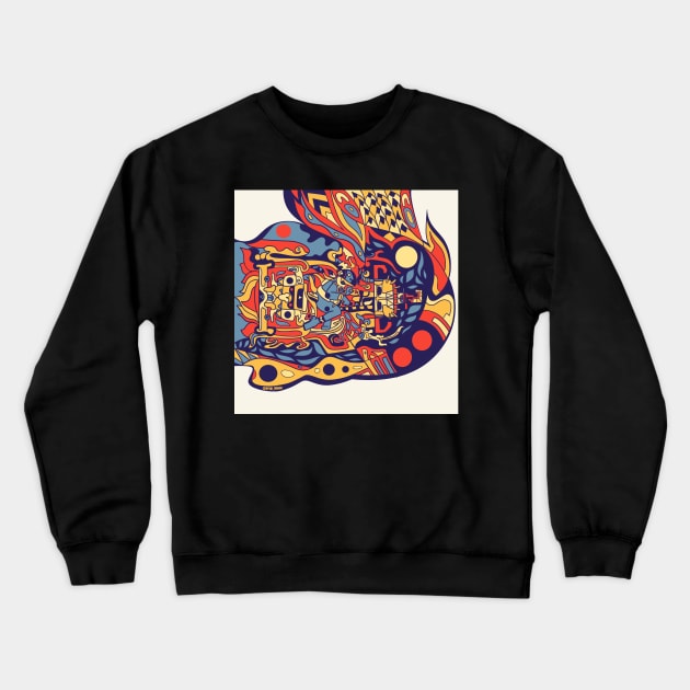 runaway mayan astronaut in ecopop alien ship Crewneck Sweatshirt by jorge_lebeau